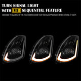 Coolstuffguru Compatible with 03-07 G35 Coupe Black Headlights W/LED DRL Sequential Signal+ Mesh Grill