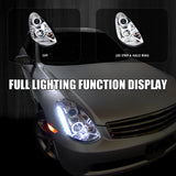 Coolstuffguru Compatible with Infiniti G35 sedan smd Led Halo Clear Projector Headlights