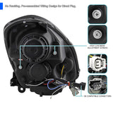 Coolstuffguru Compatible with Infiniti G35 Sedan Black Halo SMD LED Projector Headlights Pair