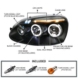 Coolstuffguru Compatible with Volkswagen Golf Rabbit Jetta Black Dual Halo Led Projector Head Lights