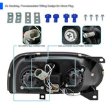 Coolstuffguru Compatible with Volkswagen Golf Mk3 Black Dual Halo Led Projector Head Lights
