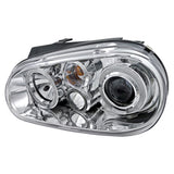 Coolstuffguru Compatible with Volkswagen Golf MK4 Dual Halo Chrome Projector Headlights