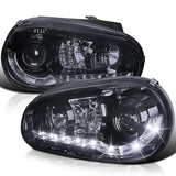 Coolstuffguru Compatible with Volkswagen Golf Hatchback R8 Style Led Projector Headlights Smoked