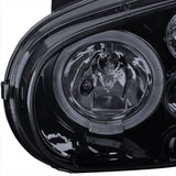 Coolstuffguru Compatible with Volkswagen Golf Dual Halo Glossy Black Projector Headlights