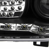 Coolstuffguru Compatible with Black VW Cabrio Projector LED Signal Headlights+8-LED Bumper Fog Lamps DRL