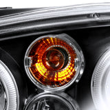 Coolstuffguru Compatible with Volkswagen Golf MK4 Dual Halo Black Projector Headlights