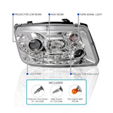 Coolstuffguru Compatible with Volkswagen Jetta R8 Led Style Chrome Projector Headlights