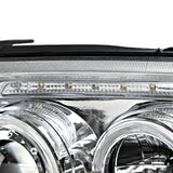 Coolstuffguru Compatible with Volkswagen Jetta Chrome Clear Halo Led Projector Head Lights W/Fog