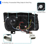 Coolstuffguru Compatible with Volkswagen Jetta Led Black Projector Head Lights W/Fog Lamps