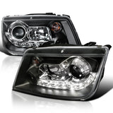 Coolstuffguru Compatible with Volkswagen Jetta R8 Led Style Black Projector Headlights