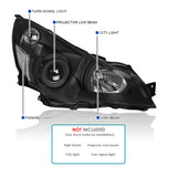 Coolstuffguru Black Projector Headlights w/ Parking Lamps Compatible with Subaru Legacy 2010-2014 L+R Pair Head Light Lamp Assembly