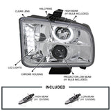 Coolstuffguru Compatible with Ford Mustang Chrome Clear Led Halo Projector Headlights