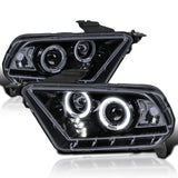 Coolstuffguru Compatible with Ford Mustang LED Twin Halo Glossy Black Projector Head Lights Lamps