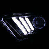 Coolstuffguru Compatible with Ford Mustang Glossy Black Smoke Projector Headlights+LED Bar Sequential