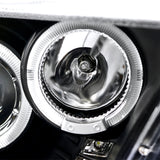 Coolstuffguru Compatible with Ford Mustang Black Led Dual Halo Projector Head Lights