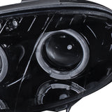 Coolstuffguru Compatible with Mazda Miata Se Ls Glossy Black Housing Smoked Lens Halo Proj Headlights