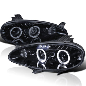 Coolstuffguru Compatible with Mazda Miata Se Ls Glossy Black Housing Smoked Lens Halo Proj Headlights