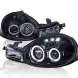 Coolstuffguru Compatible with Dodge Neon Plymouth Es Acr Rt Glossy Black Halo Led Projector Headlights