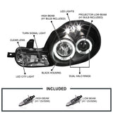 Coolstuffguru Compatible with Dodge Plymouth Neon Black Dual Halo Led Projector Headlights Parking Lights 1Pc