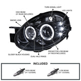 Coolstuffguru Compatible with Dodge Neon Srt4 Dual Halo Led Glossy Black Projector Headlights