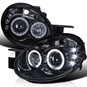 Coolstuffguru Compatible with Dodge Neon Srt4 Dual Halo Led Glossy Black Projector Headlights