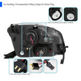Coolstuffguru Compatible with Honda Prelude Black/Smoke SMD LED DRL Replacement Projector Headlights Lamps