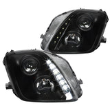 Coolstuffguru Compatible with Honda Prelude Black Clear SMD LED Projector Headlights Replacement