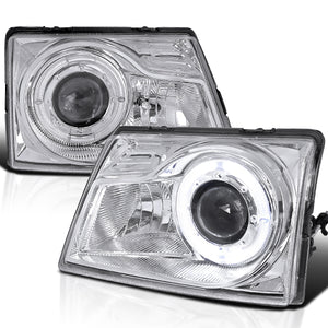 Coolstuffguru Compatible with Ford Ranger Chrome Clear Halo Projector Headlights