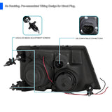 Coolstuffguru Compatible with Ford Ranger Black Clear Halo Projector Headlights