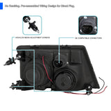 Coolstuffguru Compatible with Ford Ranger Black Clear Halo Projector Headlights