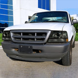 Coolstuffguru Compatible with Ford Ranger Smoke Tinted Halo Projector Headlights