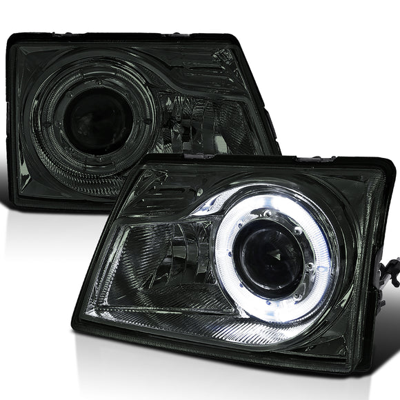 Coolstuffguru Compatible with Ford Ranger Smoke Tinted Halo Projector Headlights