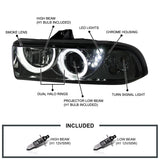 Coolstuffguru Compatible with Chevy S10 Blazer Pickup Smoke SMD Halo LED Projector Headlights