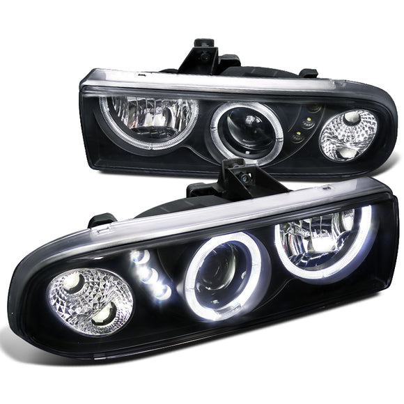 Coolstuffguru Compatible with Chevy S10 Blazer Pickup Black Halo SMD LED Projector Headlights