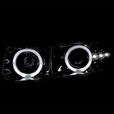 Coolstuffguru Compatible with Chevy Tahoe Suburban Clear LED Halo Projector Headlights+LED Bumper Lights