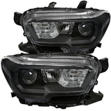 Coolstuffguru Black Projector Headlights Signal Parking Lamps Compatible with Toyota Tacoma 2016-2018 L+R Pair Head Light Lamp Assembly