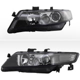 Coolstuffguru Compatible with Acura TSX 4Dr Sedan JDM Replacement Black Projector Headlights Lamps Pair