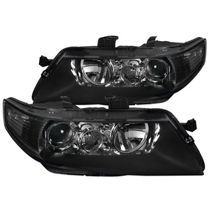 Coolstuffguru Compatible with Acura TSX 4Dr Sedan JDM Replacement Black Projector Headlights Lamps Pair