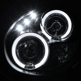 Coolstuffguru Compatible with Subaru Impreza Halo LED Black Projector Headlights+Chrome Clear Side Marker