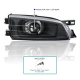 Coolstuffguru Compatible with Subaru Impreza Retro Compatible with Projector Headlights Black Head Lamps Pair