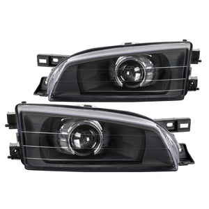 Coolstuffguru Compatible with Subaru Impreza Retro Compatible with Projector Headlights Black Head Lamps Pair