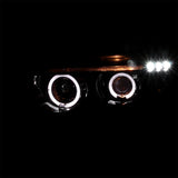 Coolstuffguru Compatible with BMW E53 X5 Dual Halo LED Glossy Black Projector Headlights Left+Right Smoke Lens