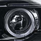 Coolstuffguru Compatible with BMW E53 X5 Dual Halo LED Glossy Black Projector Headlights Left+Right Smoke Lens