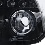 Coolstuffguru Compatible with BMW E53 X5 Dual Halo LED Glossy Black Projector Headlights Left+Right Smoke Lens