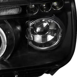 Coolstuffguru Compatible with BMW E53 X5 3.0i 4.4i Black Halo LED Projector Headlights Pair