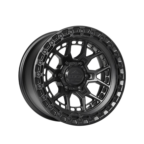1 X Lock Off Road Commando 20X9 6X139.7 106.2 Hub 5 Offset Matte Black W Gloss Black Ring Wheel Rim