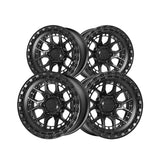1 X Lock Off Road Commando 17X9 6X139.7 106.2 Hub 4.53 Offset Matte Black W Matte Black Ring Wheel Rim