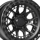1 X Lock Off Road Commando 20X9 6X139.7 106.2 Hub 5 Offset Matte Black W Gloss Black Ring Wheel Rim