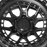 1 X Lock Off Road Commando 20X10 8X180 124.3 Hub 4.79 Offset Matte Black W Matte Black Ring Wheel Rim