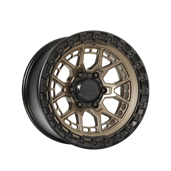 1 X Lock Off Road Commando 20X10 5X127 71.5 Hub 4.79 Offset Matte Bronze W Matte Black Ring Wheel Rim